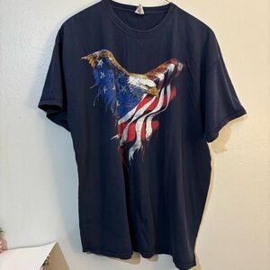 Fruit of the Loom Navy Short-Sleeve Eagle Flag Graphic Tee